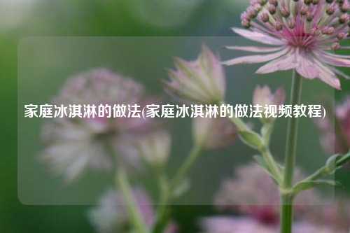 家庭冰淇淋的做法(家庭冰淇淋的做法视频教程)